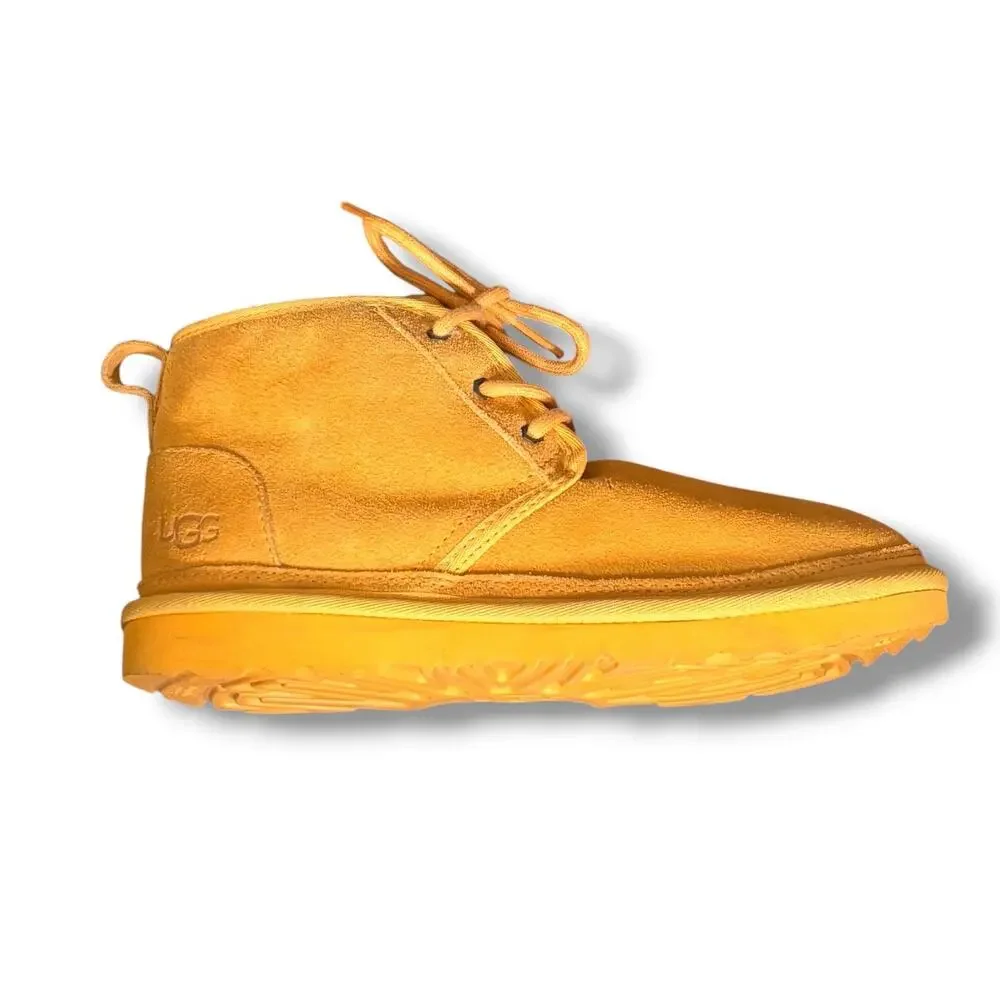 UGG Neumel Yellow Suede Chukka Boots Shearling Lined Youth Kids Size 4 Comfy